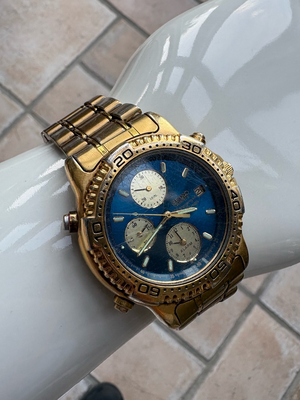 Seiko Sports 150 Chronograph 7T32-6C09 Quartz Alarm Vintage Japan Wrist WatchUp - Picture 4 of 13